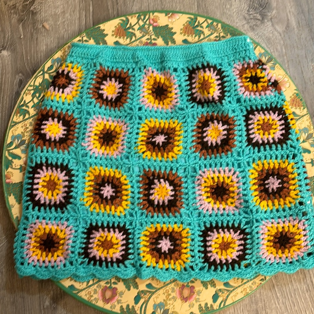Crochet mini skirt